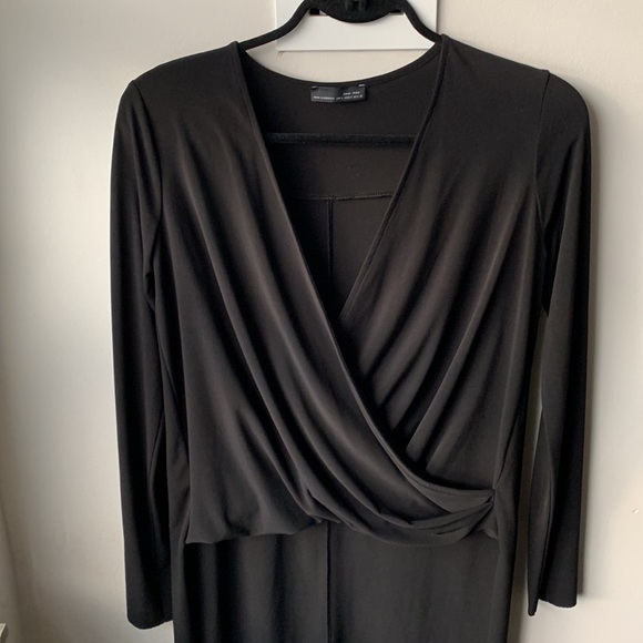 Black Draped Hi-Lo Blouse - Picture 3 of 8